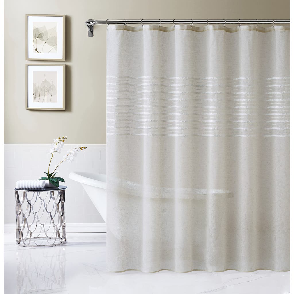 Dainty Home Daniella Textured Chenille Shower Curtain In Neutral