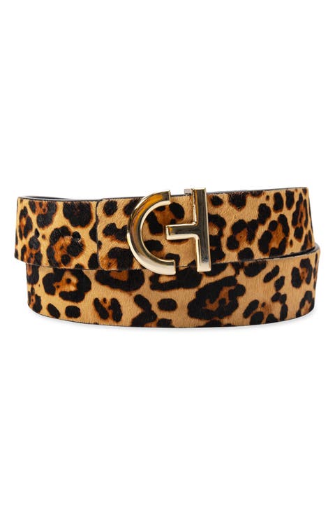 Logo Plaque Leather Belt