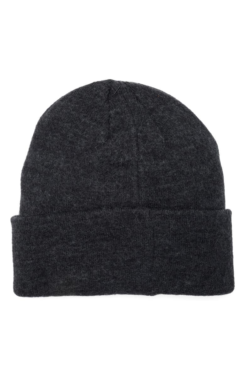 Calvin Klein cK Patch Cuff Beanie, Alternate, color, Gunmetal Heather