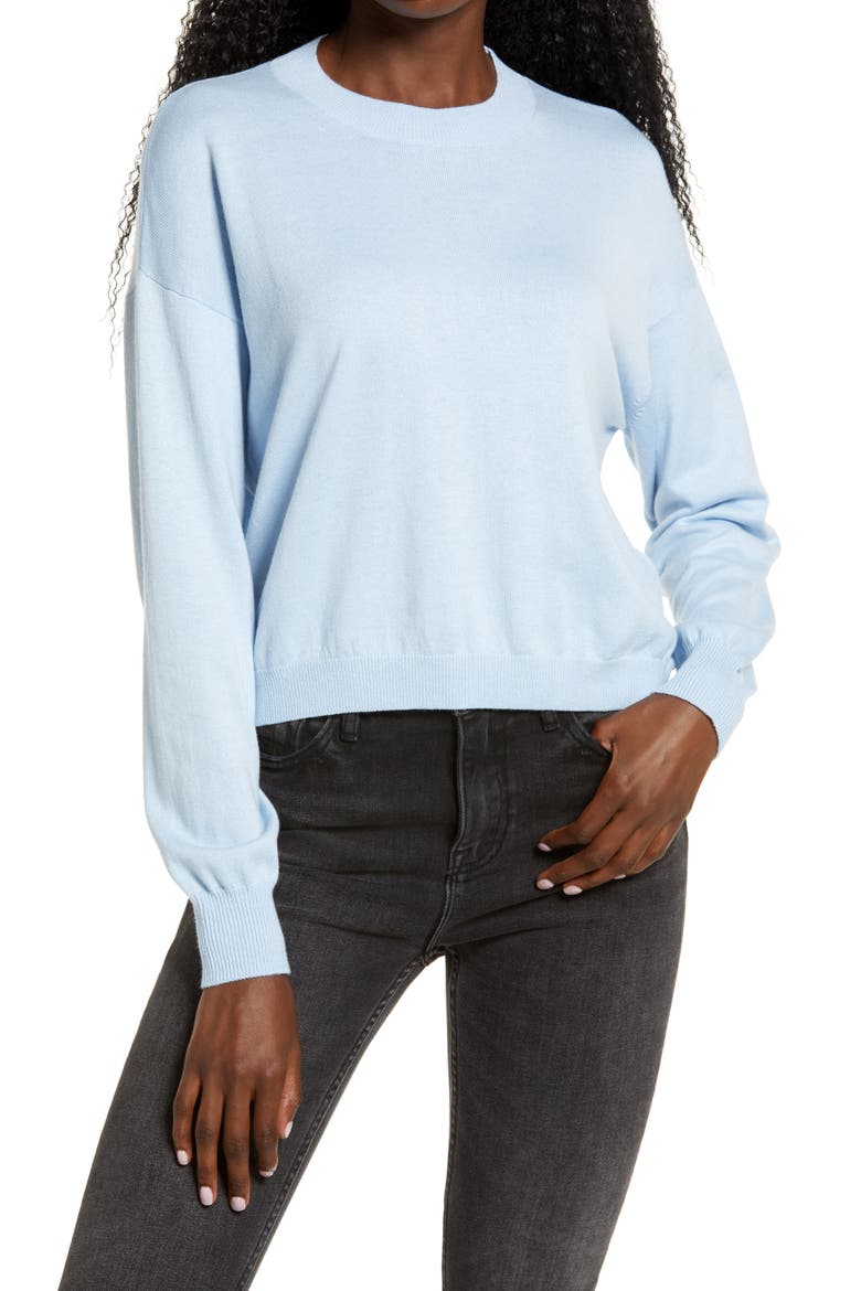Easy Drop Shoulder Sweater, Main, color, BLUE SKYWAY