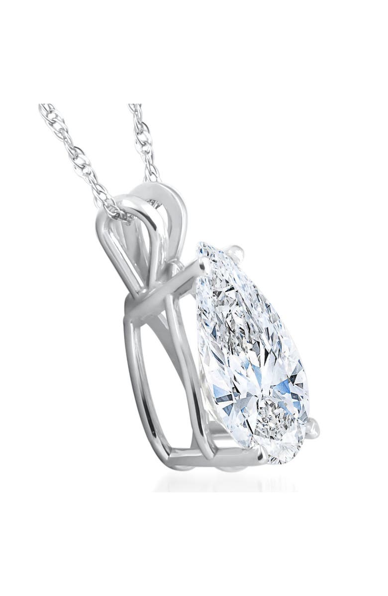 Bliss Diamond 3.03Ct Pear Shape Solitaire Diamond Necklace Pendant Lab Grown Certifed 14k Gold, Alternate, color, 14K White Gold