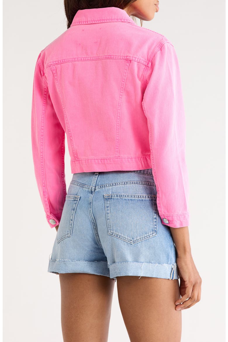 Koda Crop Denim Jacket, Alternate, color, PINK GLO