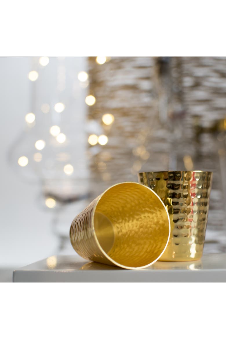 Hammered Copper Shot Glasses w/ 24K Gold-Plate, Alternate, color, Copper