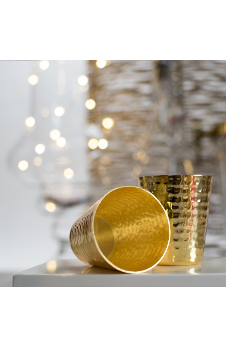 Prince of Scots Hammered Copper Shot Glasses w/ 24K Gold-Plate, Alternate, color, Copper