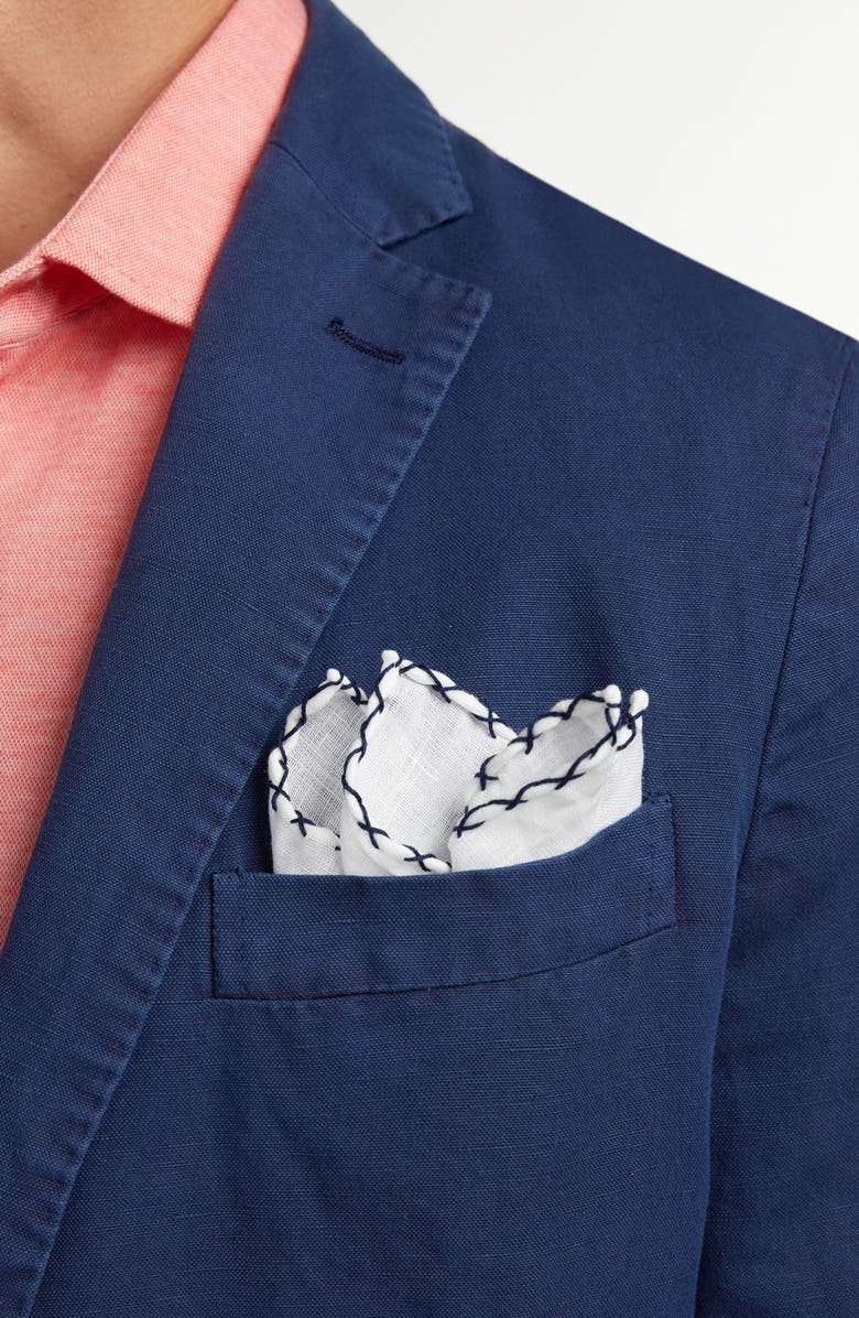 David Donahue The Jackson Soft Navy Cotton & Linen Sport Coat, Alternate, color, Navy