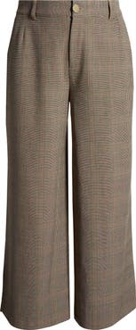 Wit 
Wisdom Skyrise Glen Plaid Pleated Wide Leg Trousers