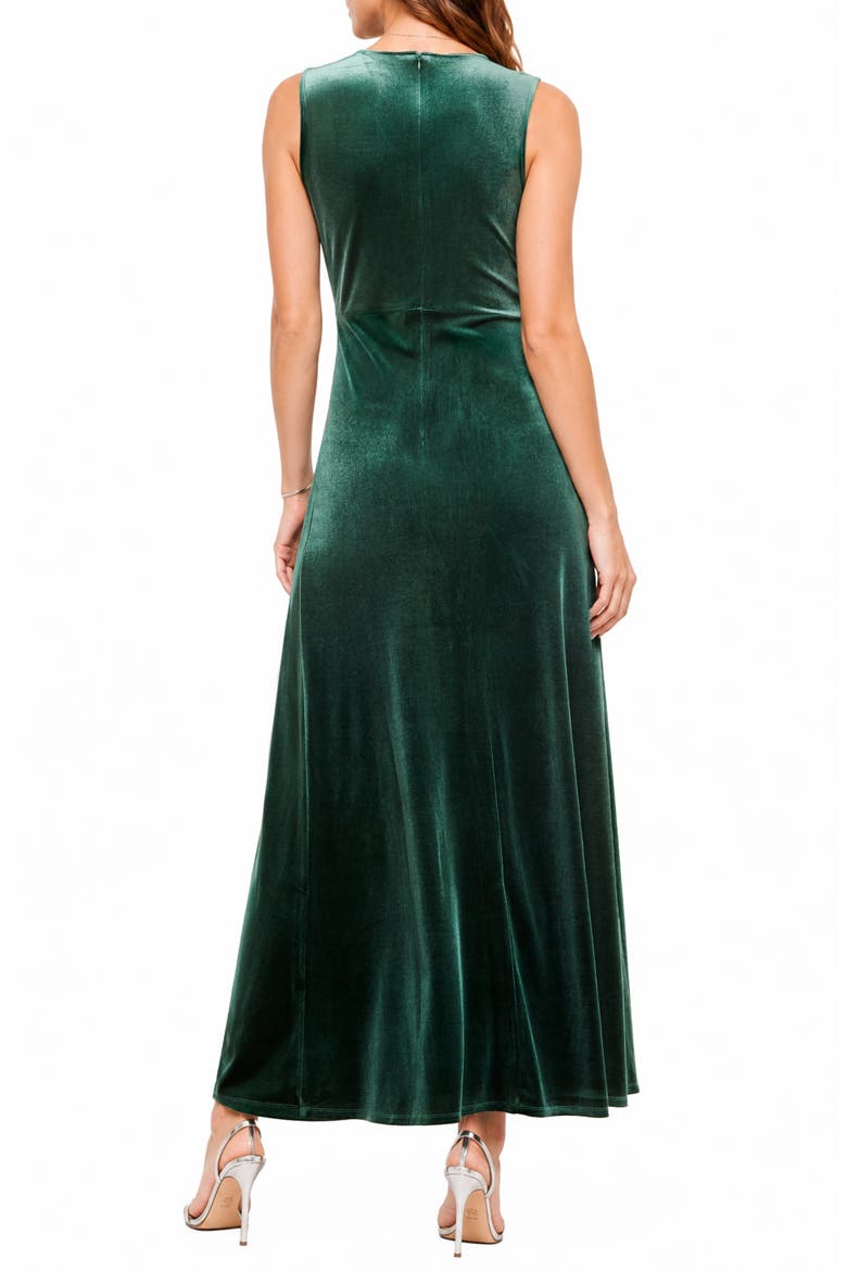 Munich Velvet Twist Front Sleeveless Maxi Dress, Alternate, color, EMERALD