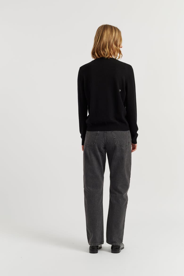 Wool-Cashmere Snoopy Mummy Sweater, Alternate, color, Black