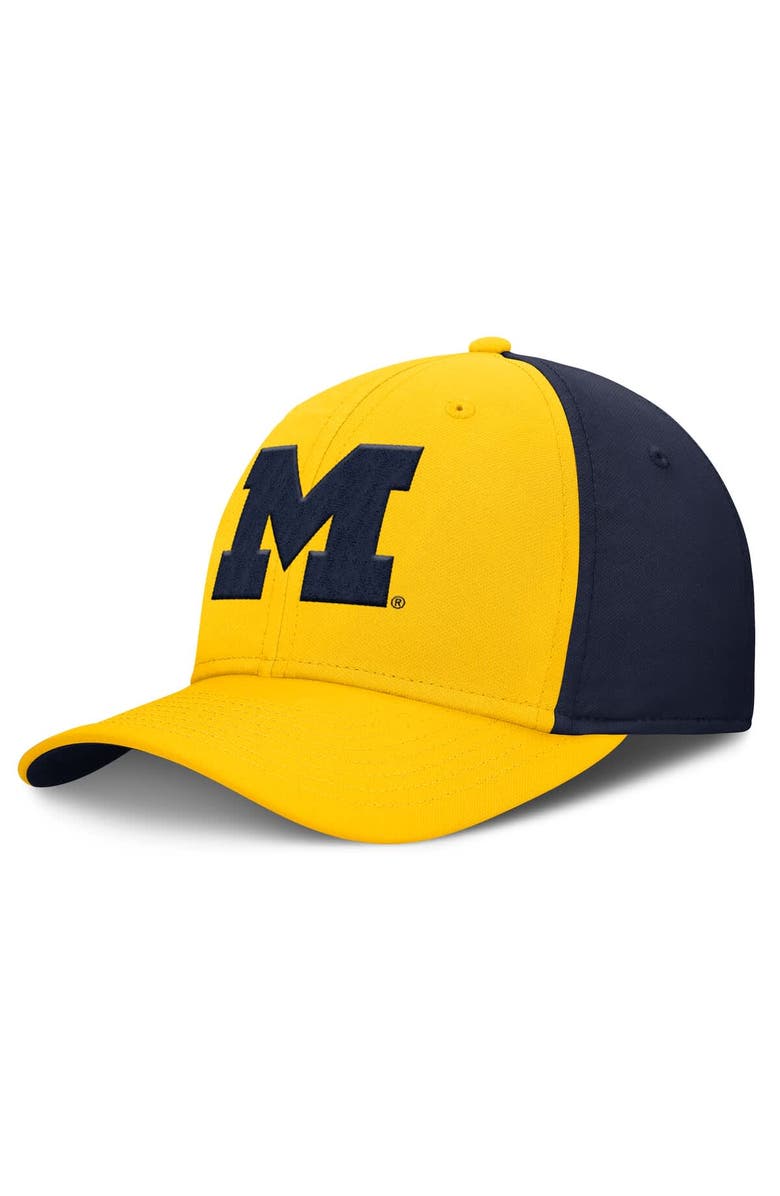 Jordan Brand Men's Jordan Brand Maize/Navy Michigan Wolverines 2025 Sideline Rise Local Performance Flex Hat, Main, color, 