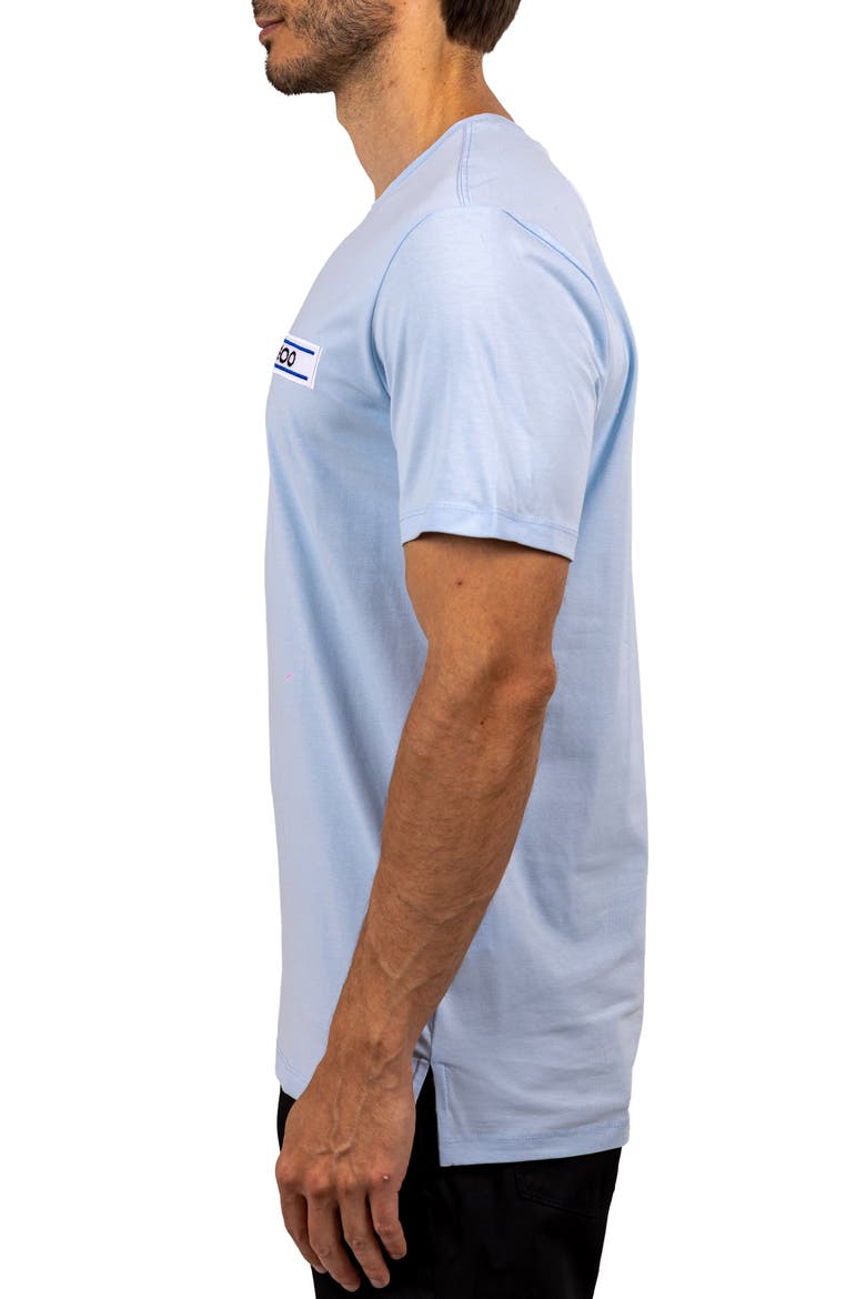 Baron Lightblue Logo Patch Stretch Cotton T-Shirt, Alternate, color, BLUE