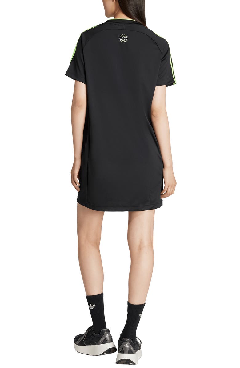 adidas Teamgeist Recycled Polyester T-Shirt Dress, Alternate, color, Black/ Signal Green