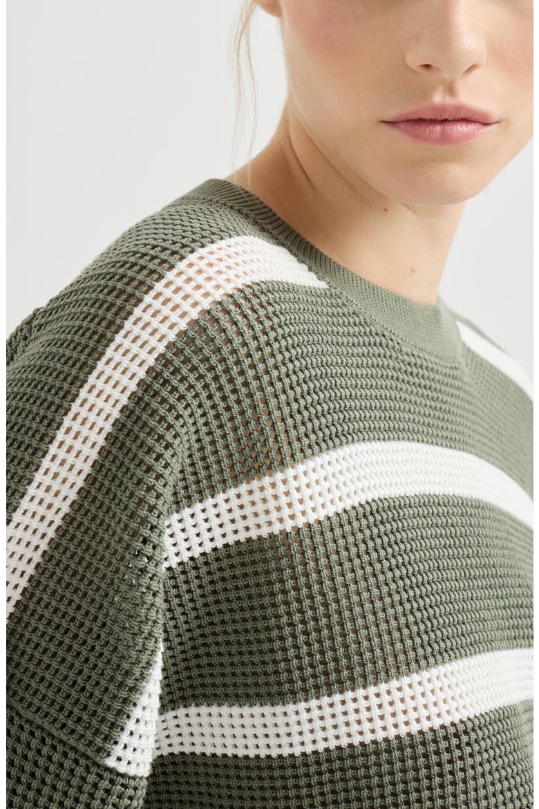 Striped sweater, Alternate, color, Green
