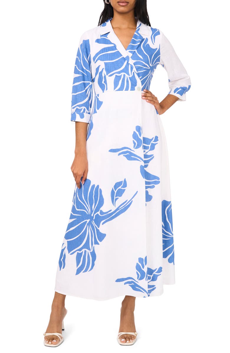 Halogen<sup>®</sup> Floral Wrap Front Maxi Dress, Main, color, 