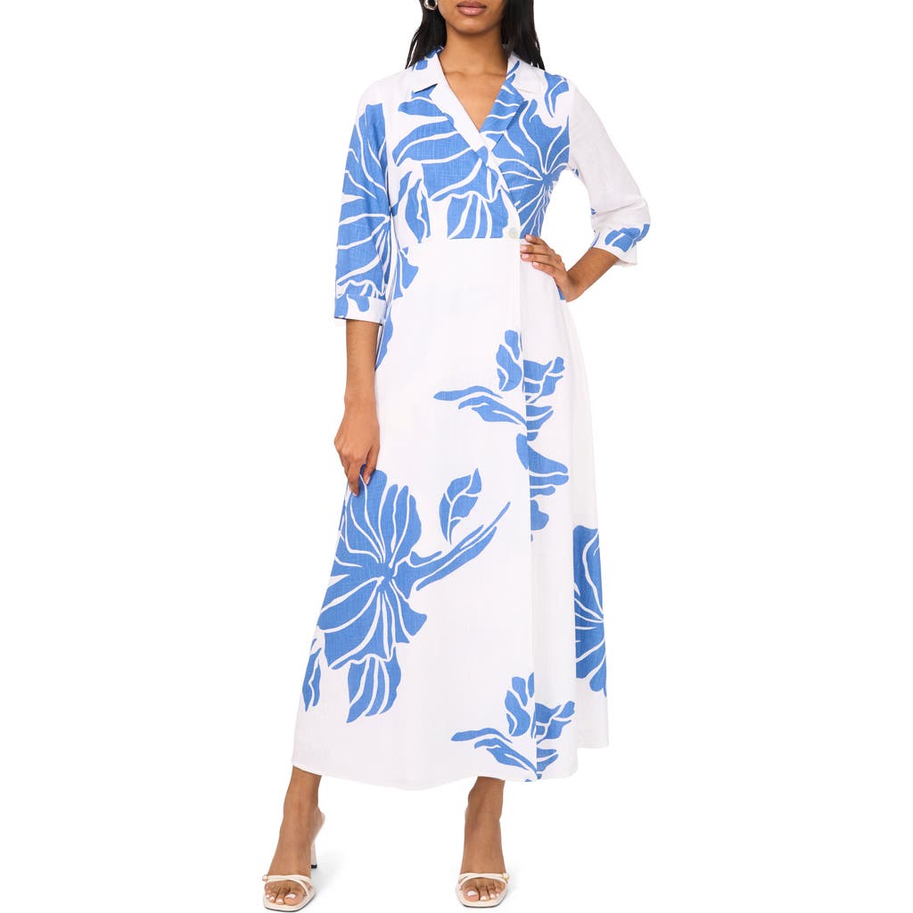 Halogenr Halogen(r) Floral Wrap Front Maxi Dress In Federal Blue