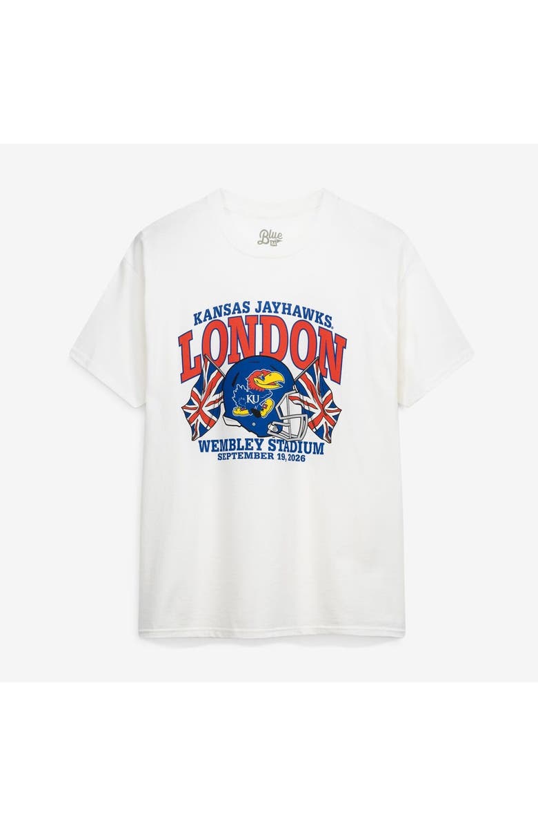 BLUE 84 Unisex Blue 84 White Kansas Jayhawks 2026 Union Jack Classic T-Shirt, Main, color, White