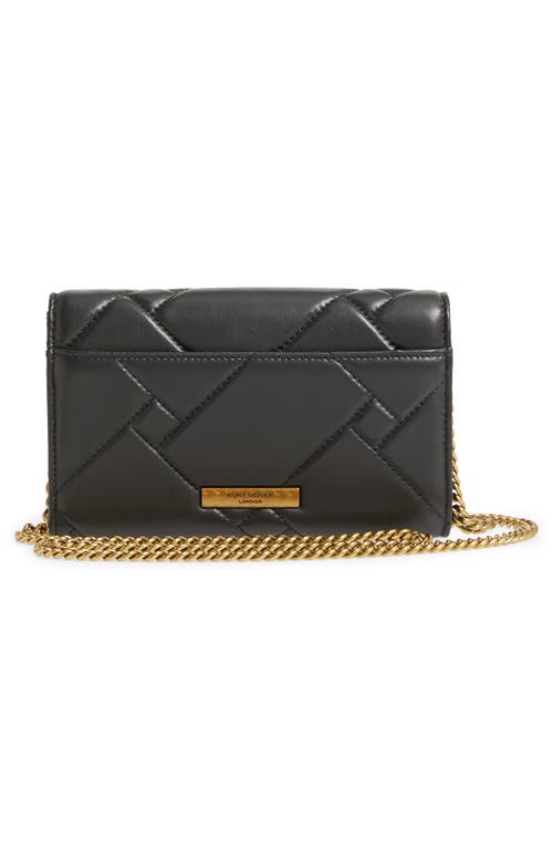 Kurt Geiger London Kensington Quilted Leather Wallet On A Chain In Black