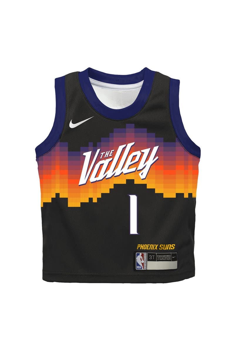 Nike Preschool Nike Devin Booker Black Phoenix Suns 2025/26 City Edition Swingman Jersey, Alternate, color, Black