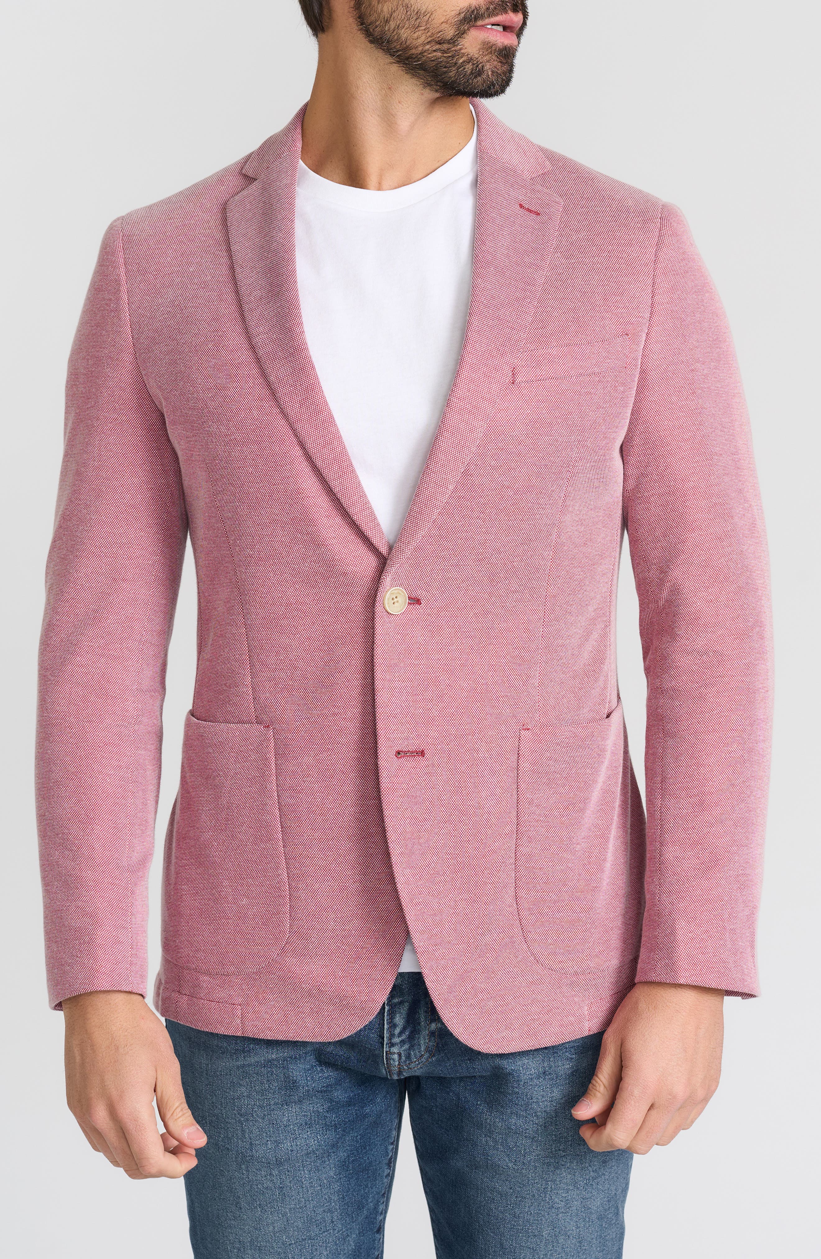 SAVILE ROW CO Notch Lapel Knit Blazer