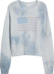LoveShackFancy Ty Lace Flag Detail Cotton Sweater