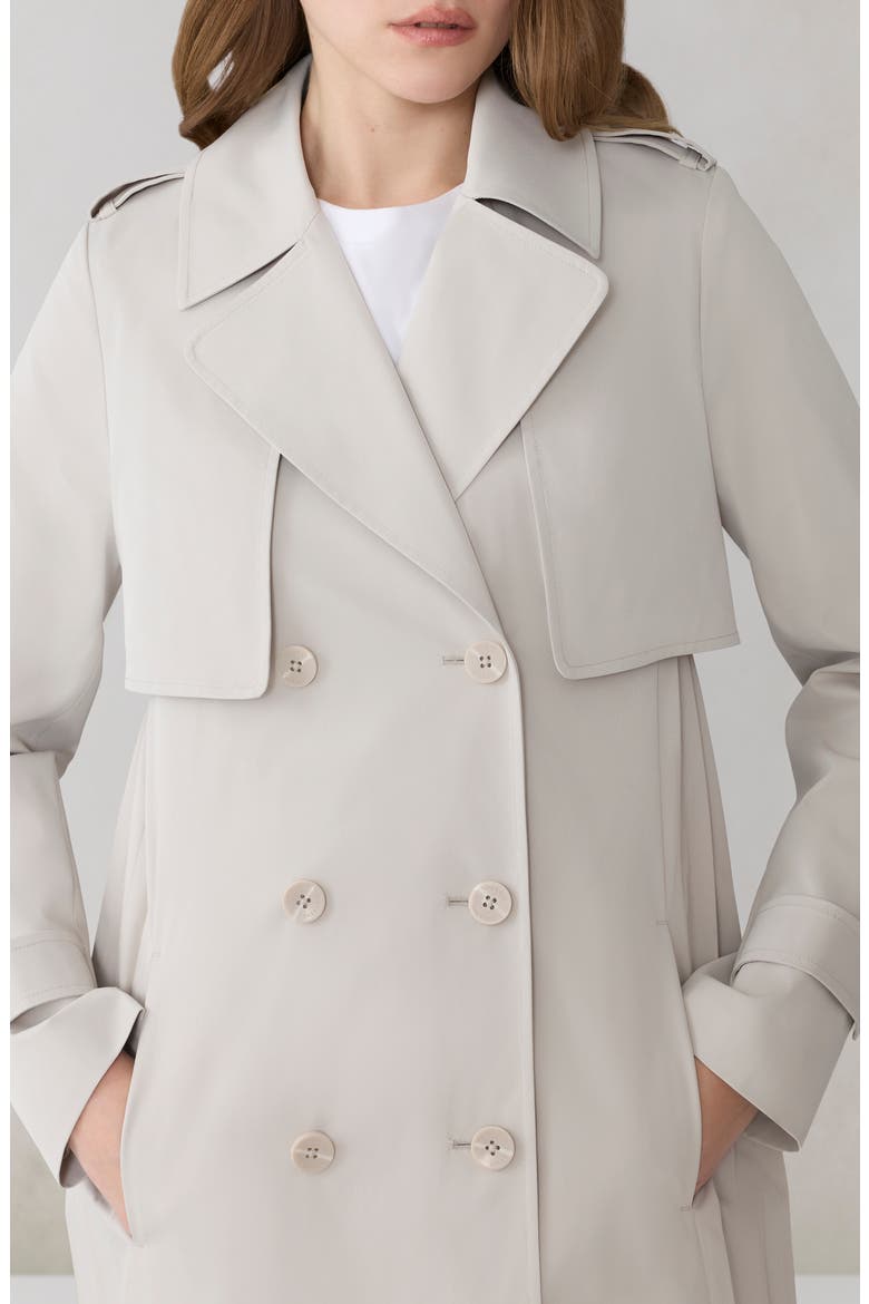 Elanor Pleated Trench Coat, Alternate, color, LIGHT OAK