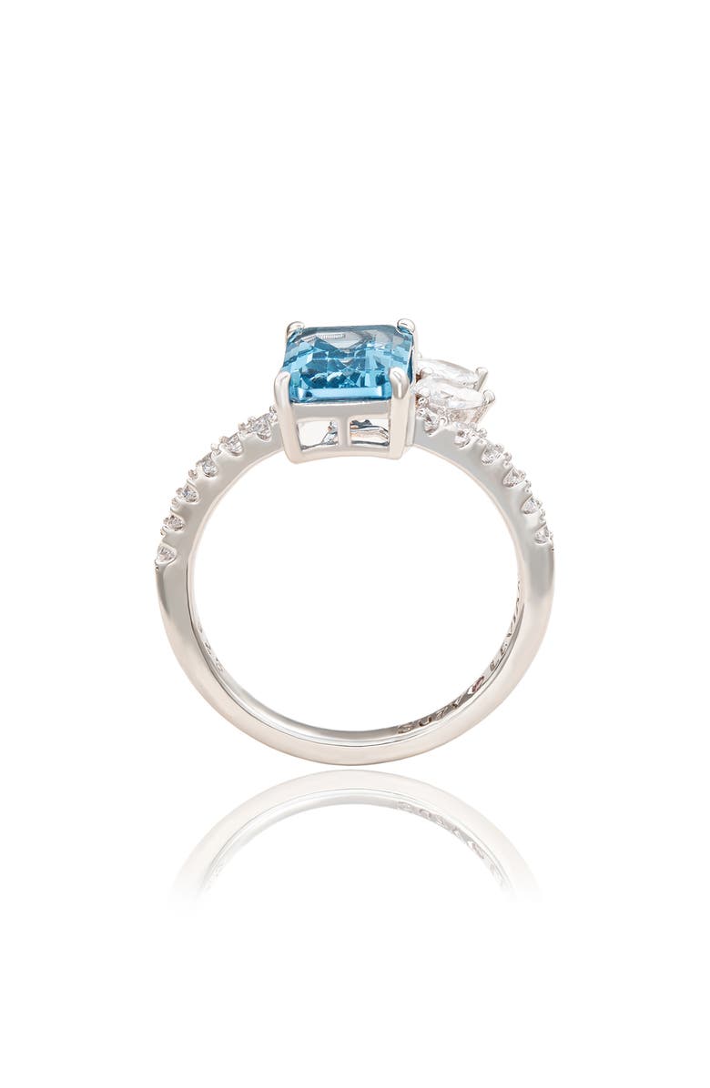 SUZY LEVIAN Aqua Cubic Zirconia Bridal Ring, Alternate, color, 