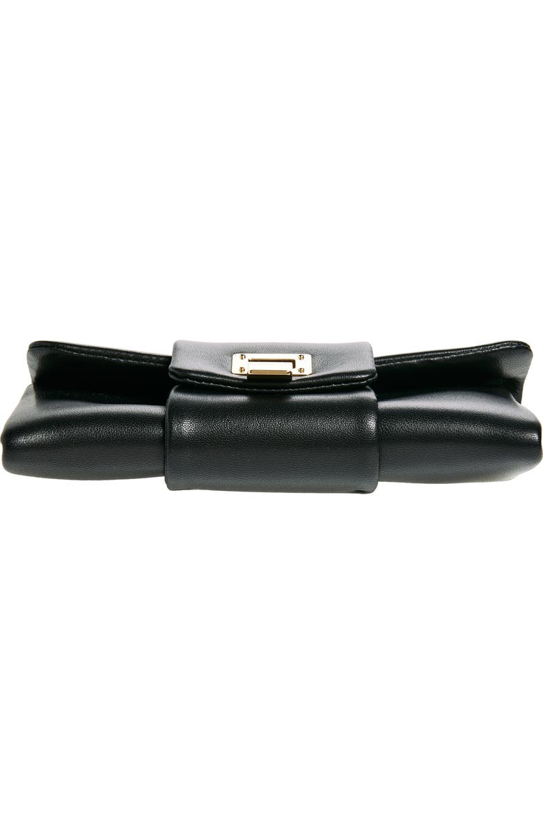 Proenza Schouler Flip Leather Clutch, Alternate, color, Black