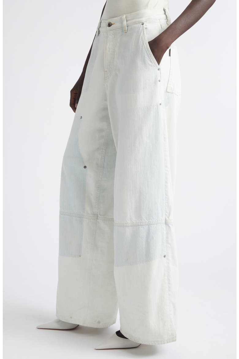 Legacy Rivet Embellished Wide Leg Jeans, Alternate, color, BLEACH SHADOW