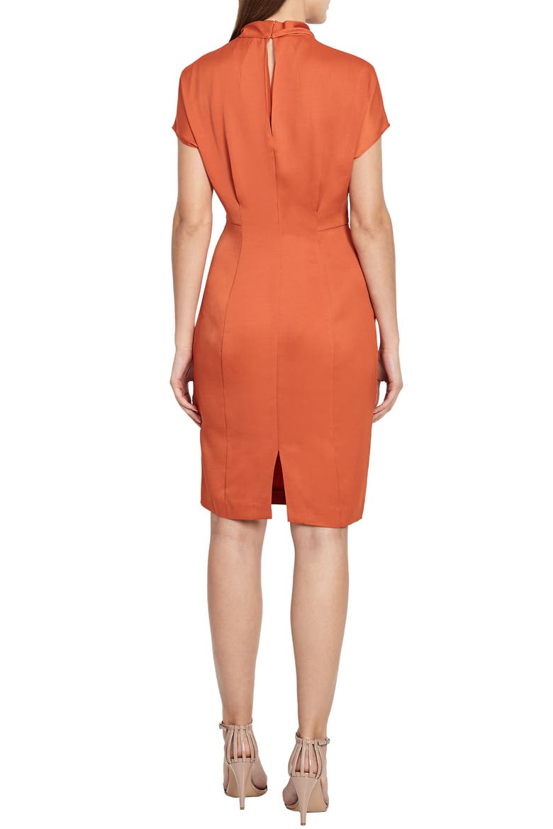 Rex Mock Neck Sheath Dress, Alternate, color, BURNT ORANGE