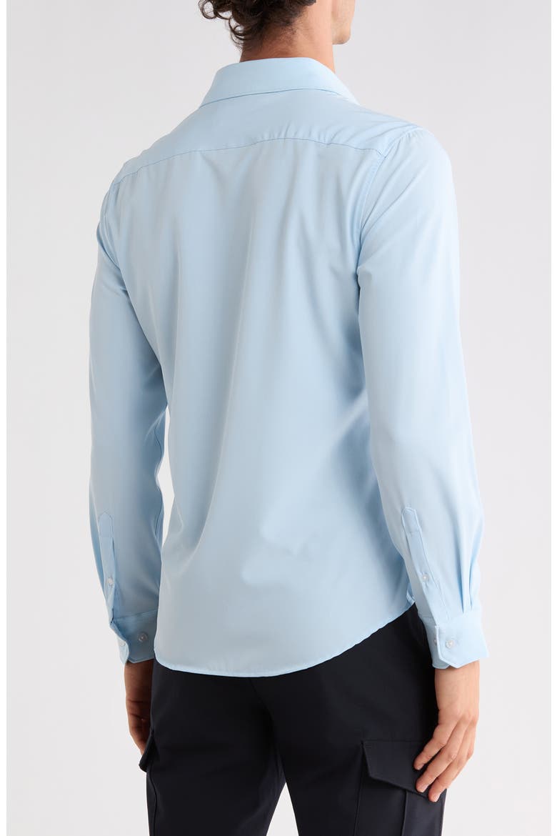 Tech Stretch Buton-Up Shirt, Alternate, color, BLUE