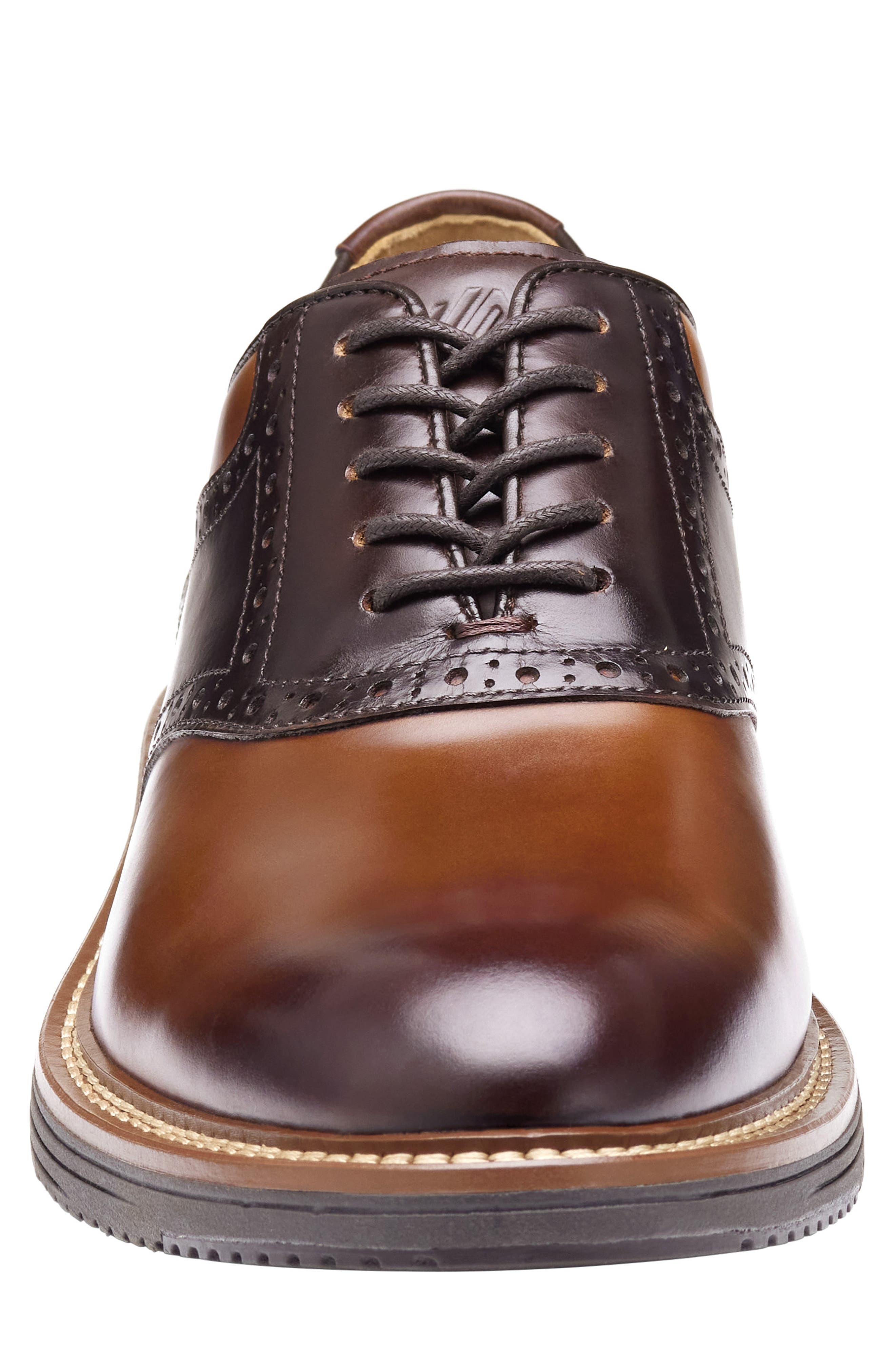 Upton Saddle Shoe, Alternate, color, TAN/ MAHOGANY FULL GRAIN
