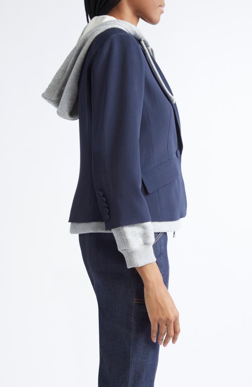 Cinq À Sept Le Petite Khloe Zip-up Hoodie Blazer In Multi