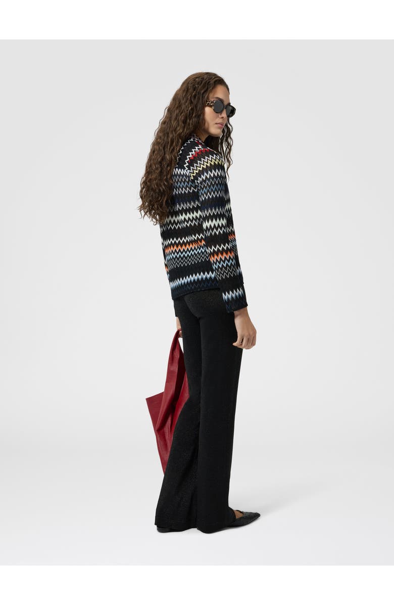 Missoni Lamé Fabric Flare Trousers, Alternate, color, Black