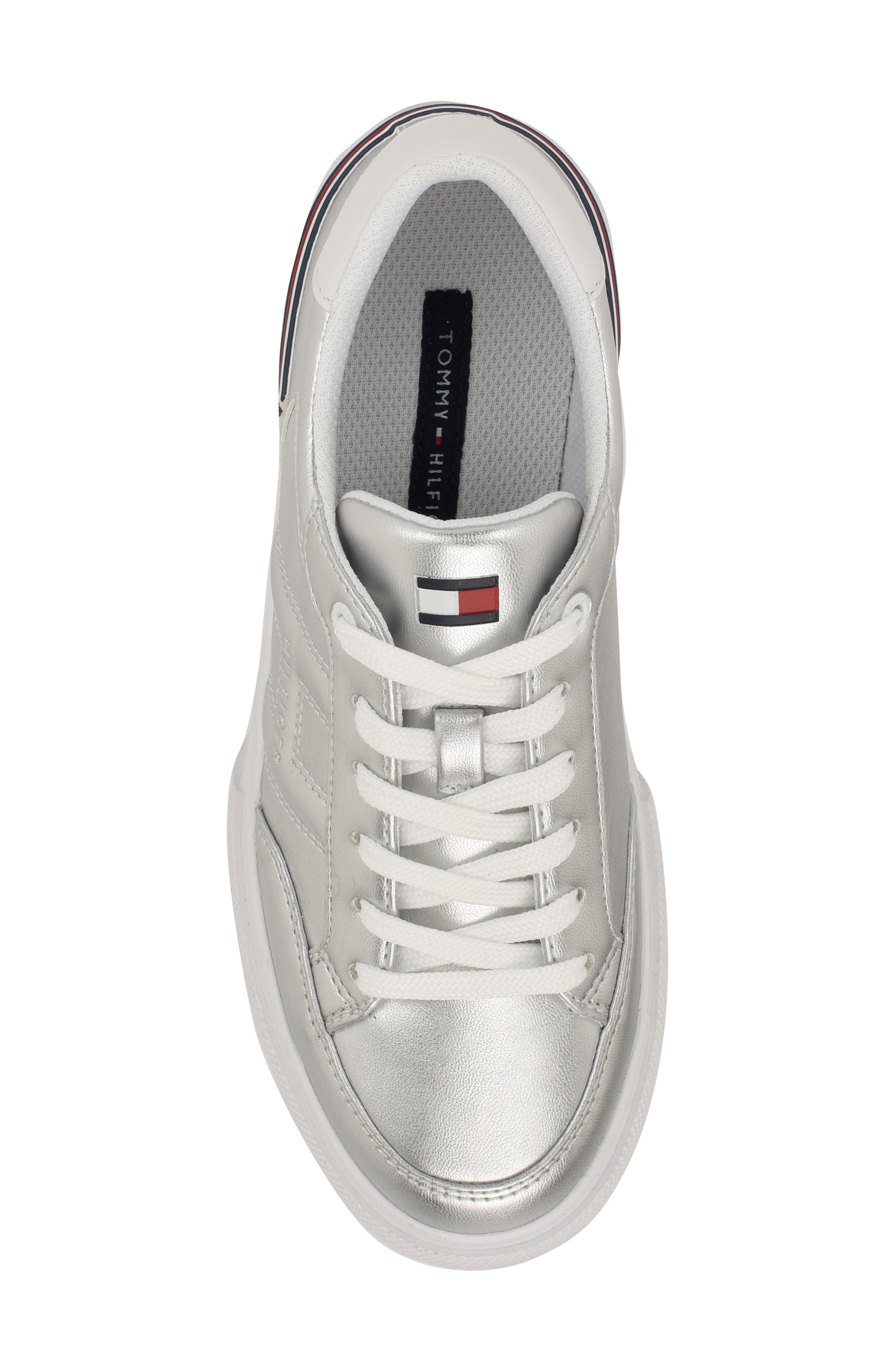 Tommy Hilfiger Keziah Low Top Sneaker, Alternate, color, Silver