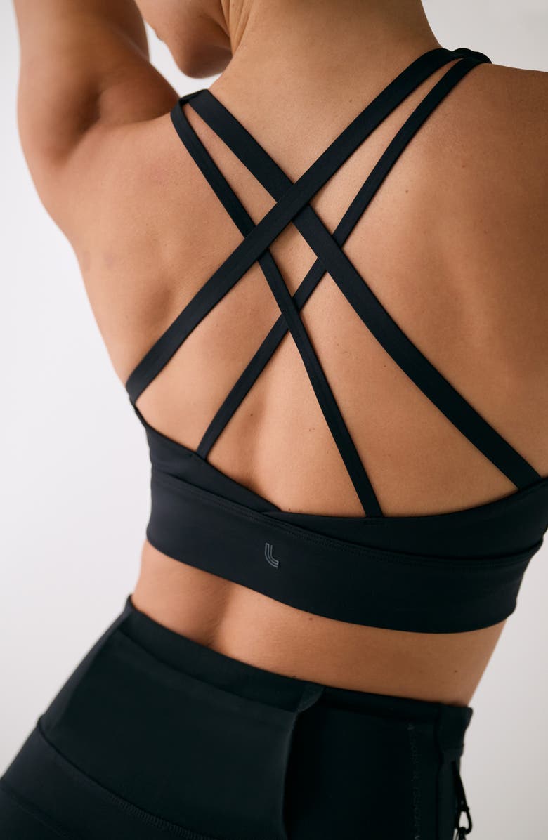 Lole Action Strappy Sports Bra, Alternate, color, Black