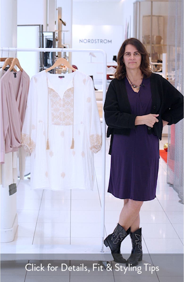 Floral Brocade Shift Minidress, sales video thumbnail