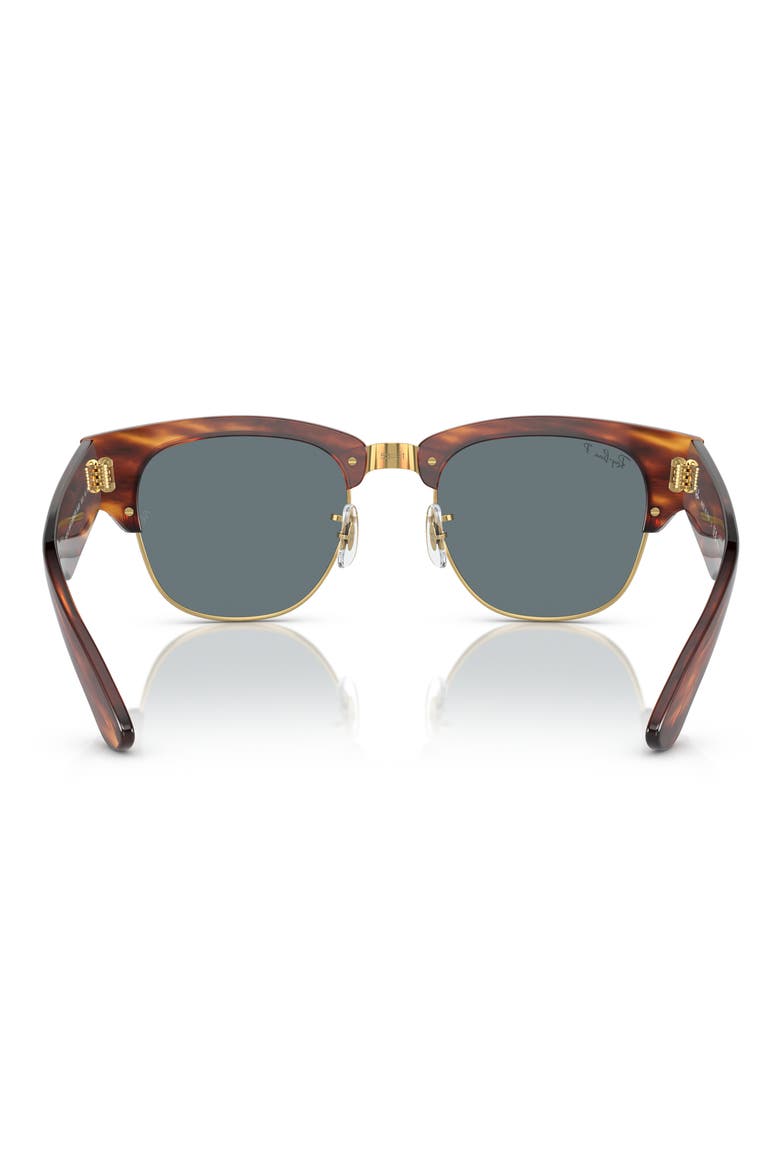 Mega Clubmaster 53mm Polarized Transition Square Sunglasses, Alternate, color, STRIPED HAVANA
