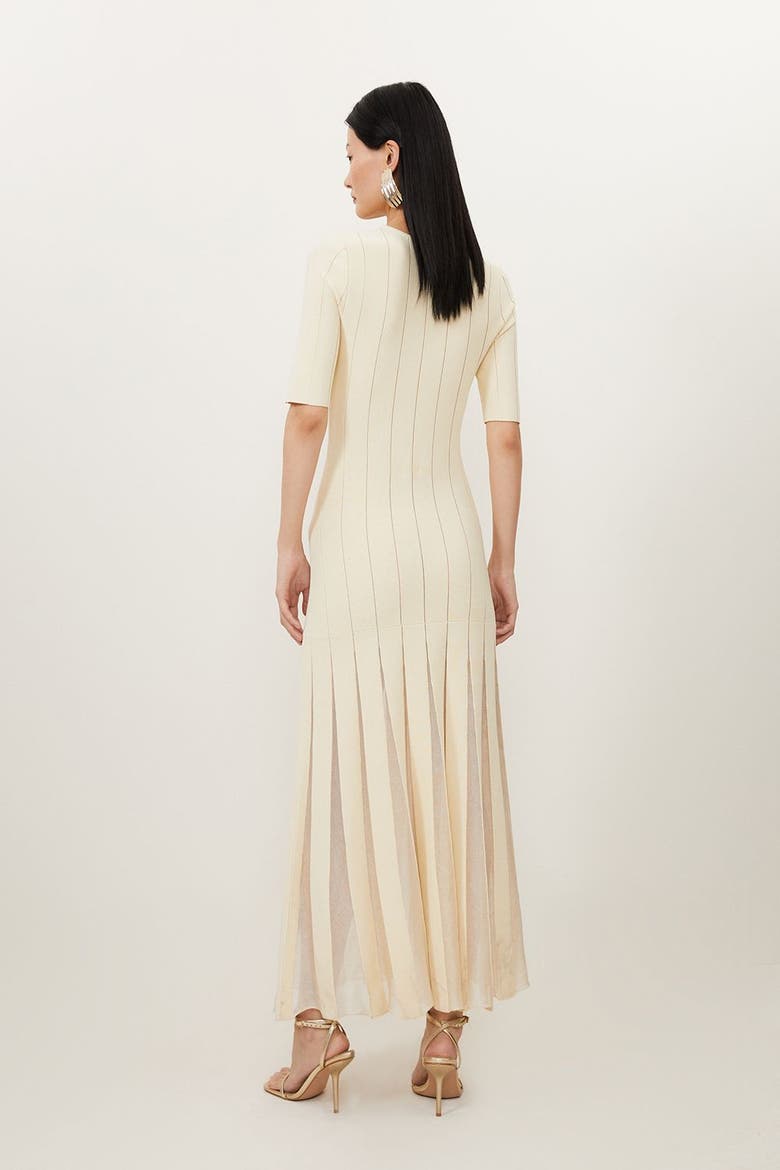 Petite Knit Full Skirt Midi Dress, Alternate, color, Cream