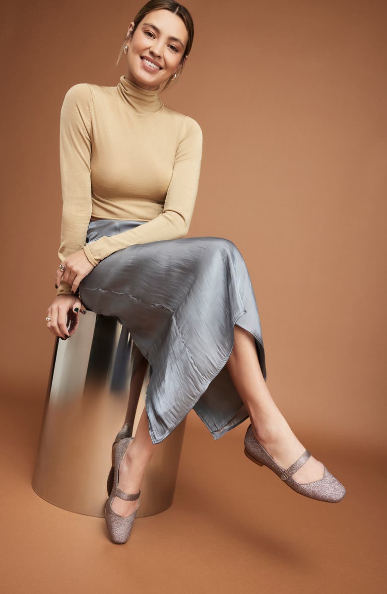 TOMS Bianca Rainbow Glitter Mary Jane Flat, Alternate, color, Gold