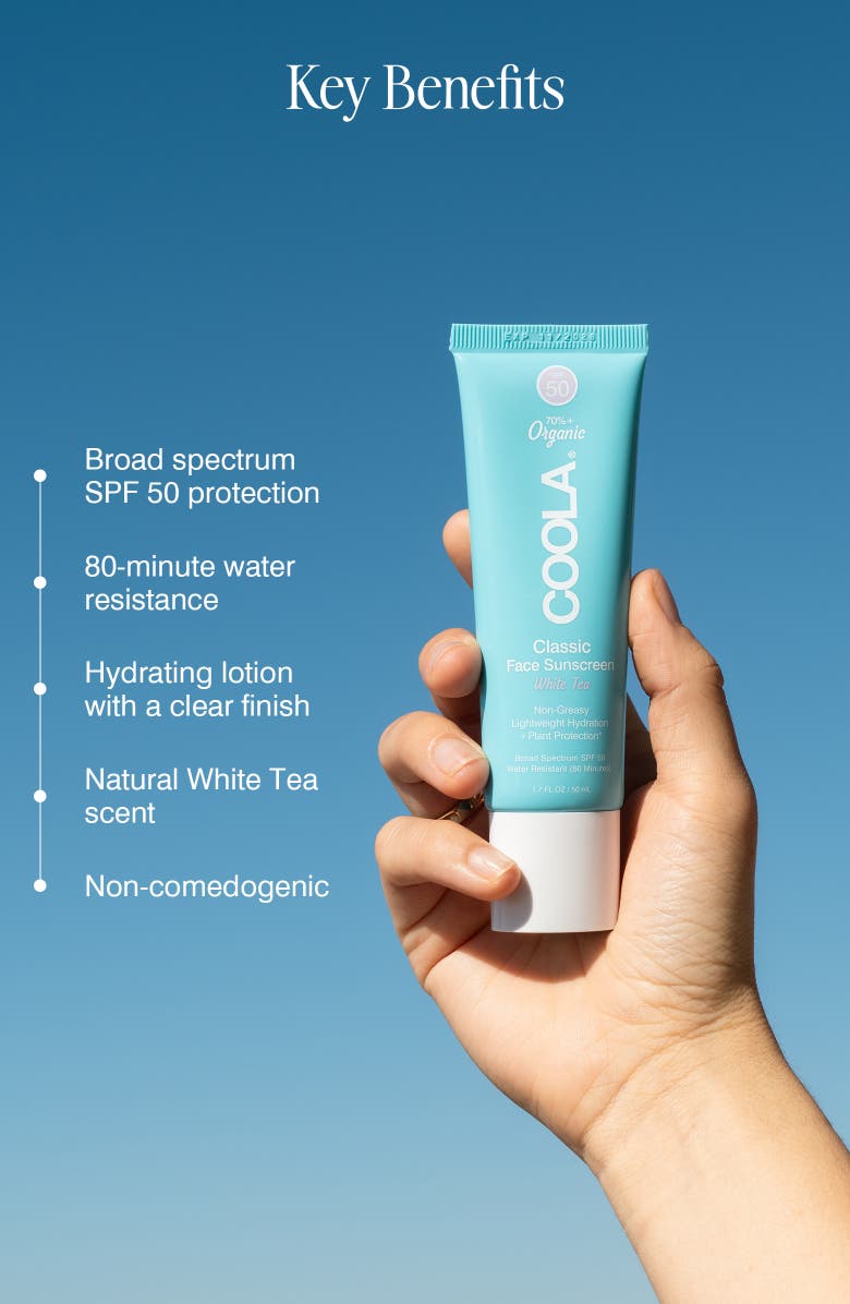 COOLA<sup>®</sup> Suncare White Tea Sport Face Moisturizer SPF 50, Alternate, color, 