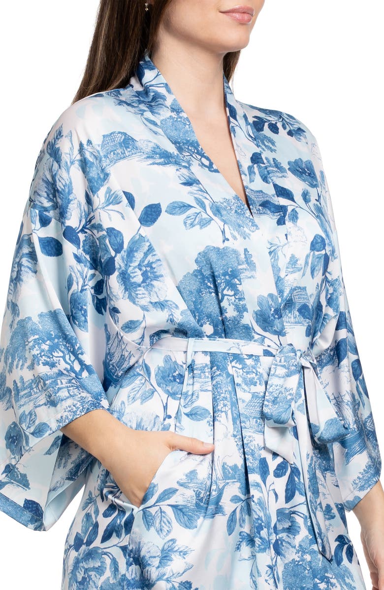 Midnight Bakery Floral Satin Wrap, Alternate, color, 