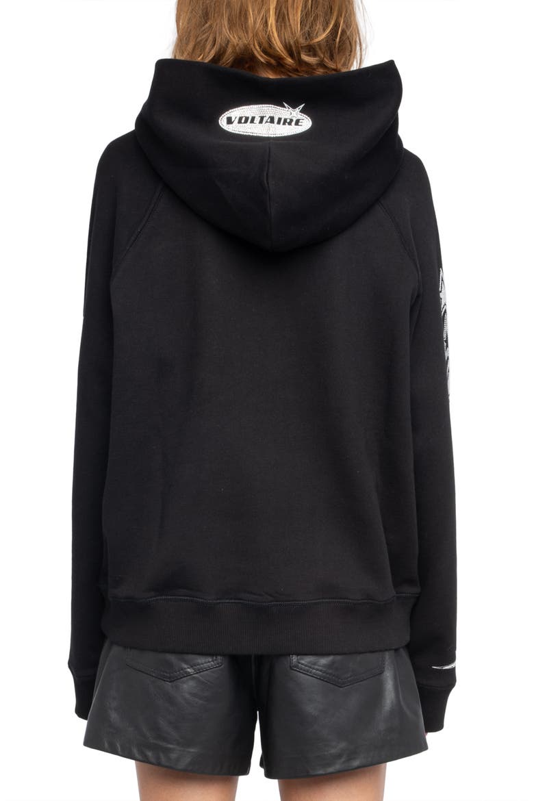 Georgys Crystal Embellished Hoodie, Alternate, color, BLACK