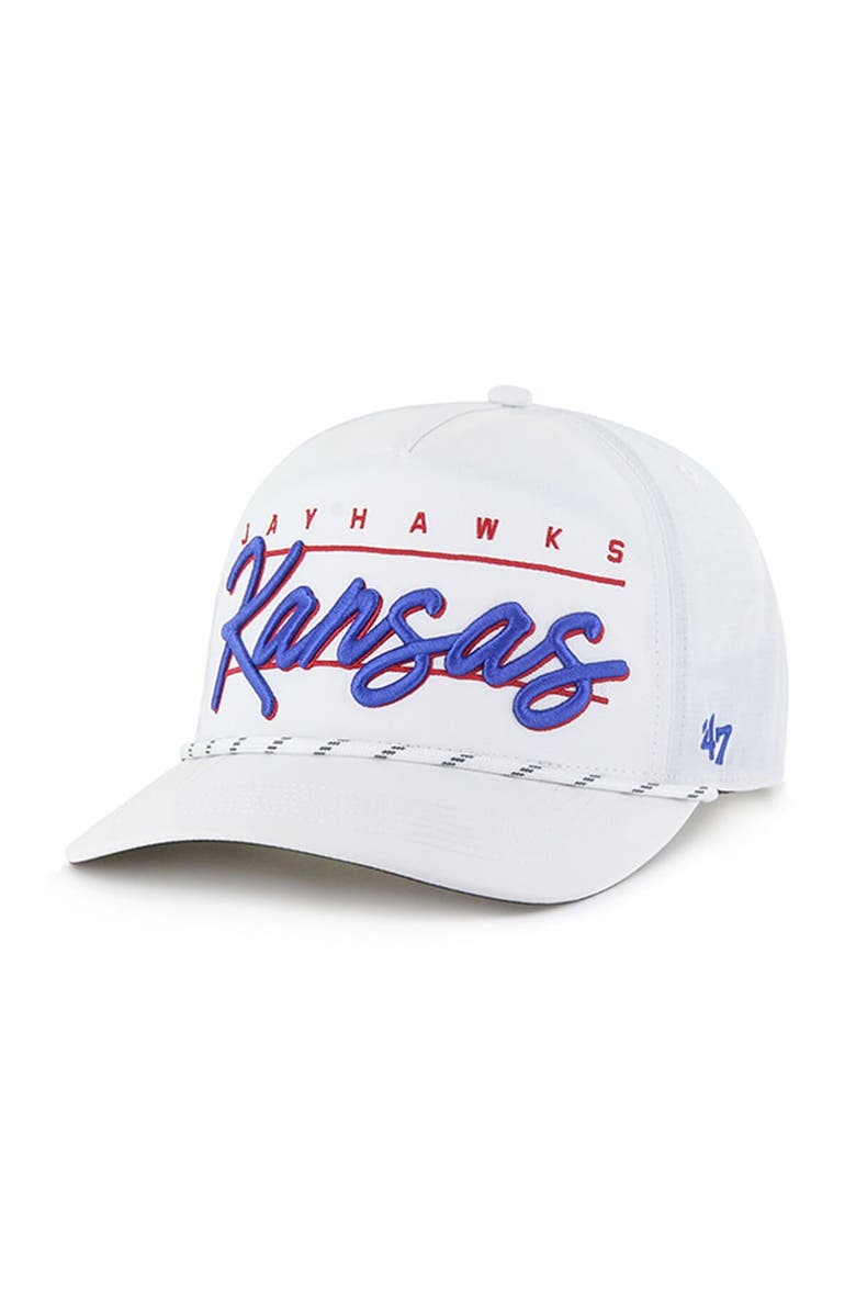 '47 Men's '47 White Kansas Jayhawks Condor Hitch brrr° Adjustable Hat, Main, color, 