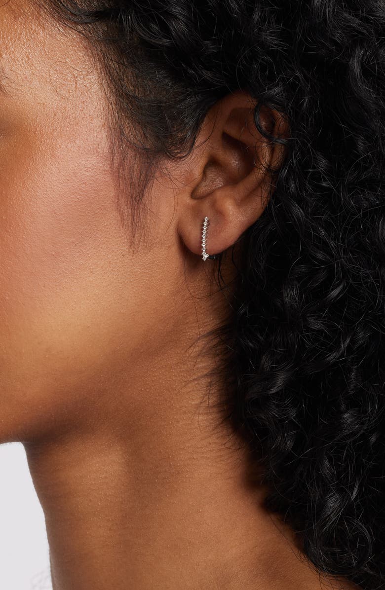 Meira T Diamond Oval Hoop Earrings, Alternate, color, White Gold