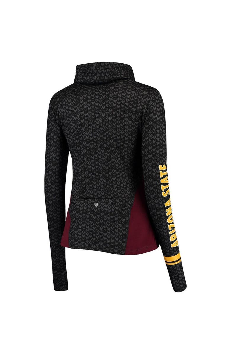 COLOSSEUM Women's Colosseum Black/Maroon Arizona State Sun Devils Scaled Cowl Neck Pullover Hoodie, Alternate, color, 