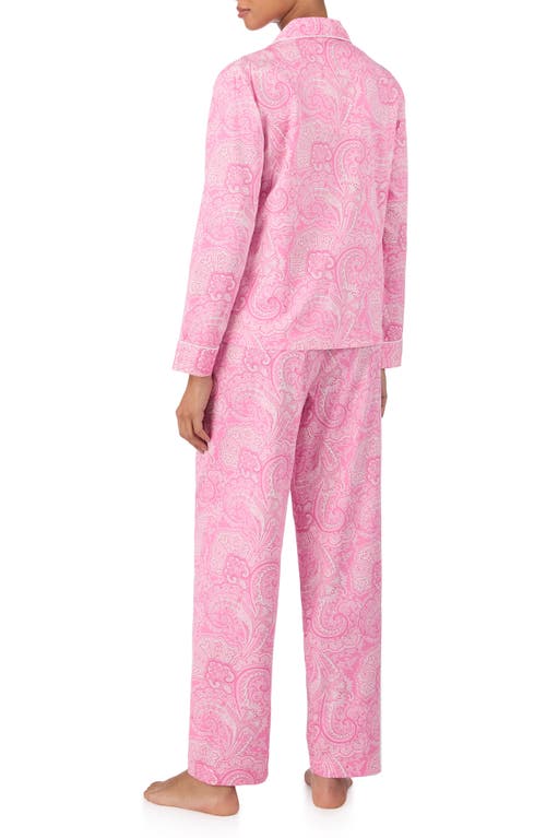 Ralph Lauren Lauren Paisley Cotton Blend Pajamas In Pink