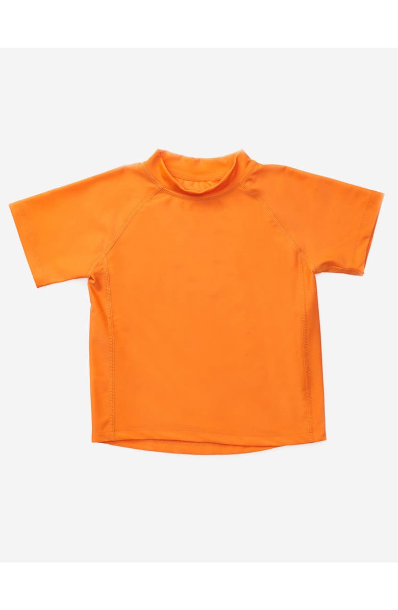 Leveret Kids Short Sleeve Rash Guard, UPF 50+ Swim Shirt, Main, color, Orange
