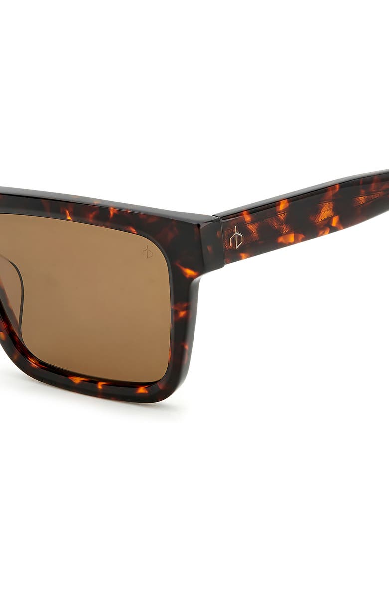 rag & bone 54mm Rectangular Sunglasses, Alternate, color, Havana/ Brown