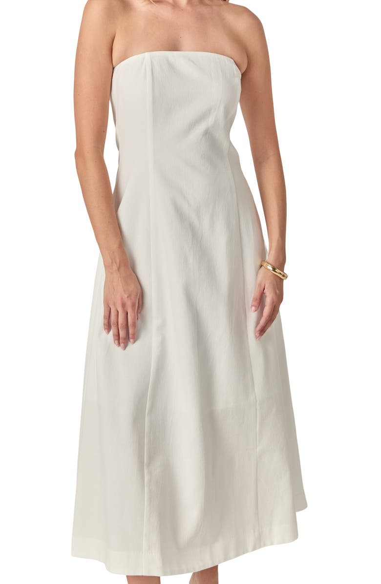 Endless Rose Strapless Linen Dress, Alternate, color, White