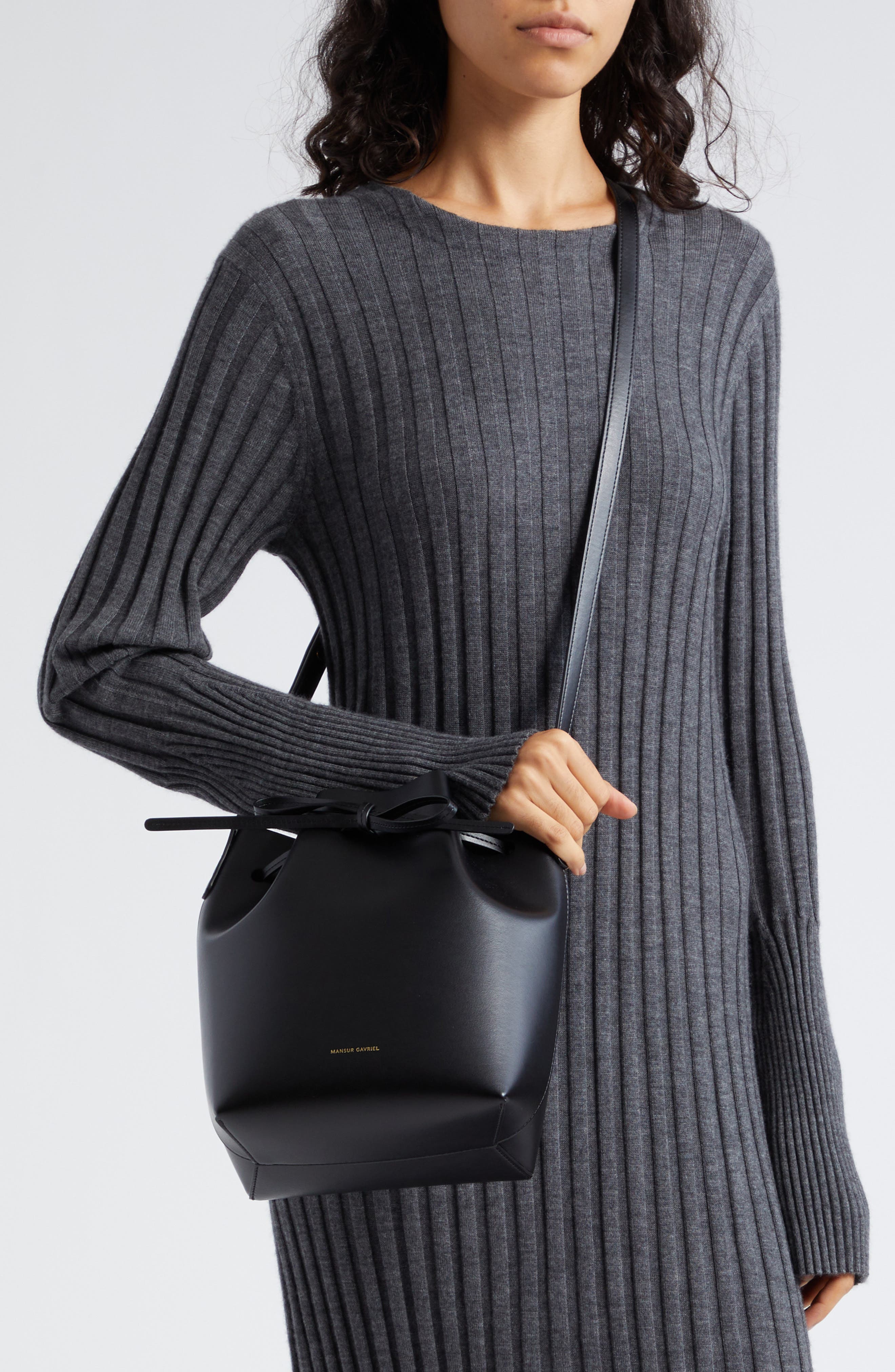 Mansur Gavriel Mini Bucket Apple Faux Leather Bag, Alternate, color, 