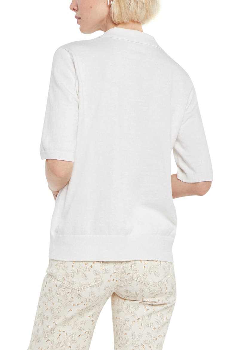 Elbow Sleeve Polo Sweater, Alternate, color, OPTIC WHITE